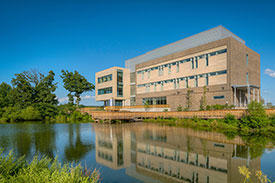 Outdoor view of the Potomac Science Center on the Occoquan River